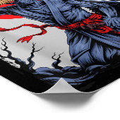 Alien Samurai Ufo Vintag Graphic Ukiyo-e Poster (Ecke)