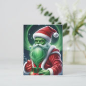 Alien Santa Claus Feiertagskarte (Stehend Vorderseite)