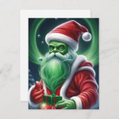 Alien Santa Claus Feiertagskarte (Vorne/Hinten)