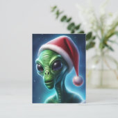 Alien Santa Claus Feiertagskarte (Stehend Vorderseite)