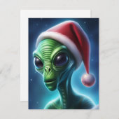 Alien Santa Claus Feiertagskarte (Vorne/Hinten)