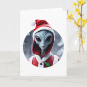 Alien Santa Claus Karte (Gelbe Blume)