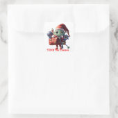 Alien Santa Claus Quadratischer Aufkleber (Tasche)