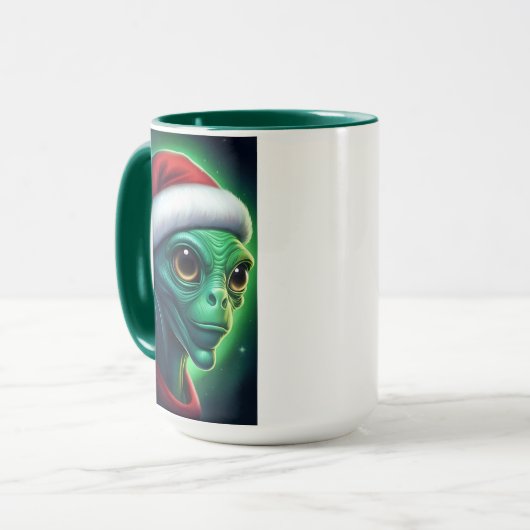 Alien Santa Claus Tasse (Vorderseite Links)
