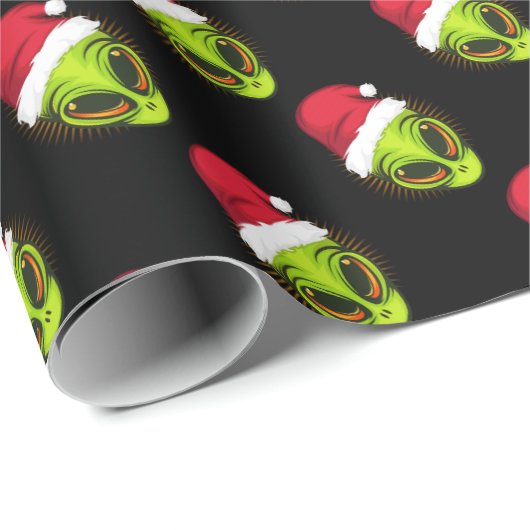 Alien Santa Geschenkpapier (Rolleneckpunkt)