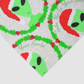 Alien Santa Holly Wreath Pattern Albern Fun LGM Seidenpapier (Detail)