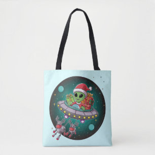 Alien Santa in UFO Tasche