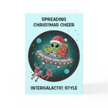 Alien Santa in UFO Weihnachten