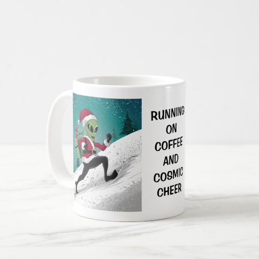 Alien Santa Kaffeetasse (Vorderseite Links)
