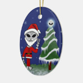 Alien Santa Keramik Ornament (Links)