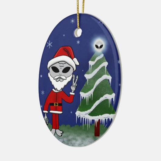 Alien Santa Keramik Ornament (Links)