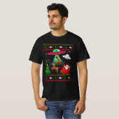 Alien Santa UFO Entführung Ugly Christmas Sweater  T-Shirt (Vorne ganz)
