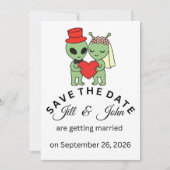 Alien Save The Date Hochzeits-Einladung  Einladung (Vorderseite)