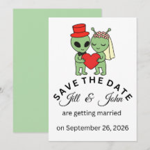 Alien Save The Date Hochzeits-Einladung 