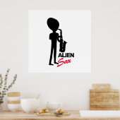 Alien Sax, Extraterrestrische Musikerin Poster (Küche)