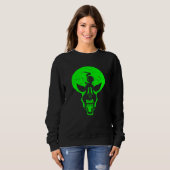 Alien-Schädel - Gruseliger grüner Alienschädel - L Sweatshirt (Vorne ganz)