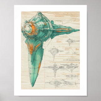 Alien-Schiff-Druck, Wertposter-Papier (Matt) Poster