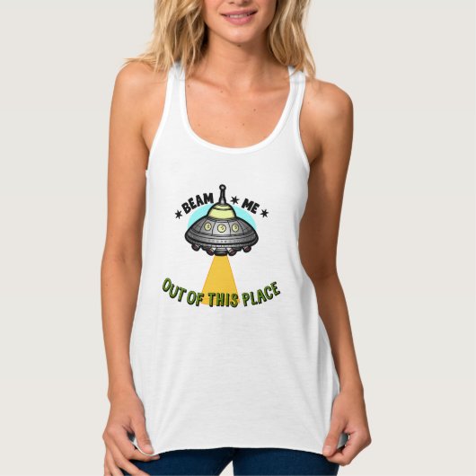 Alien-Schiff-Strahl-Racerback Tank Top (Vorderseite)