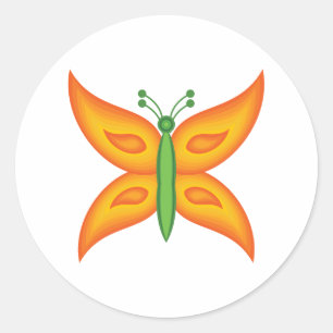 Alien-Schmetterling-Aufkleber Runder Aufkleber