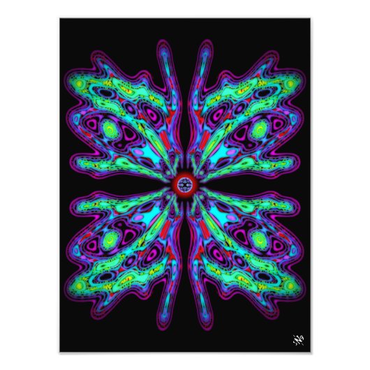 Alien Schmetterling b (farbiges Muster) v1 Fotodruck (Vorne)