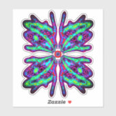 Alien Schmetterling b (farbiges Muster) v3 Aufkleber (Blatt)