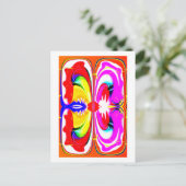 Alien-Schmetterlingskunst Postkarte (Stehend Vorderseite)