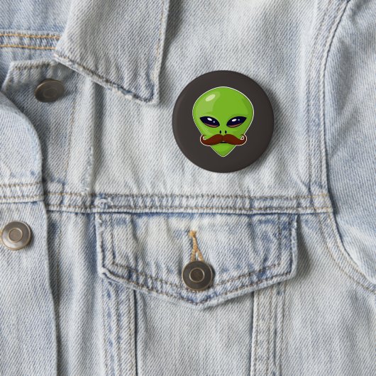 Alien-Schnurrbart Button (Beispiel)