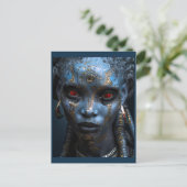 Alien Schönheit vom Frostplaneten Postkarte (Stehend Vorderseite)