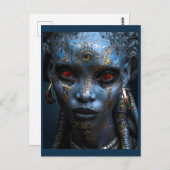 Alien Schönheit vom Frostplaneten Postkarte (Vorne/Hinten)