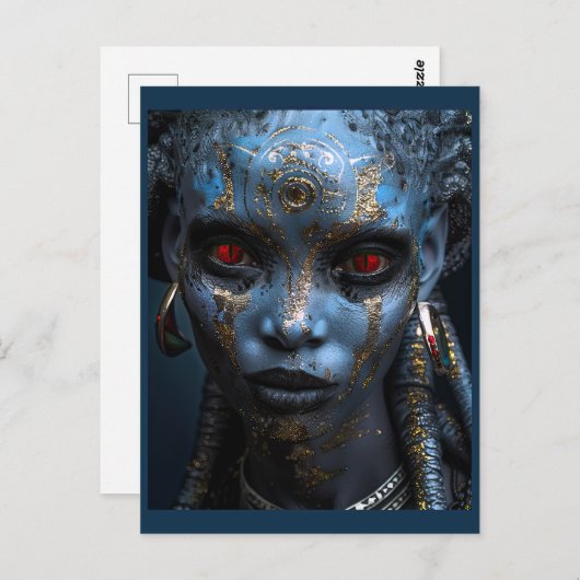 Alien Schönheit vom Frostplaneten Postkarte (Vorne/Hinten)