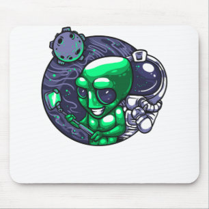 Alien Selfie Snap für Astronomen-Lehrerin Weltraum Mousepad