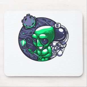 Alien Selfie Snap für Astronomen-Lehrerin Weltraum Mousepad