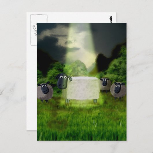 Alien Sheep Experiment Postcard Postkarte (Vorne/Hinten)