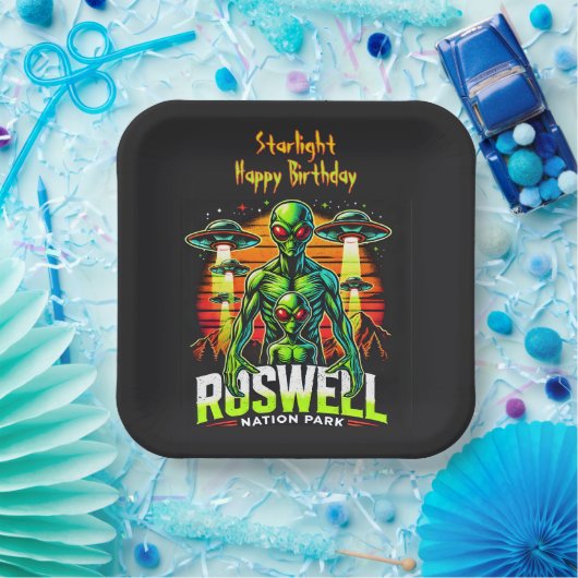 Alien Sightings im Roswell Nation Park! Pappteller (Party)
