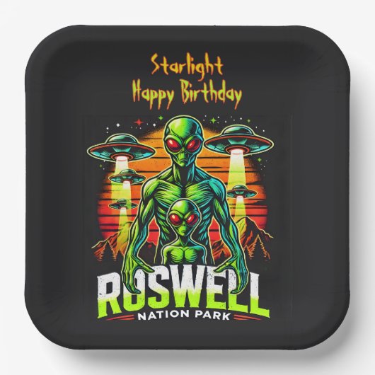 Alien Sightings im Roswell Nation Park! Pappteller (Vorderseite)