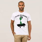 ALIEN SKATEBOARDER FUNNY T - Shirt (Vorne ganz)