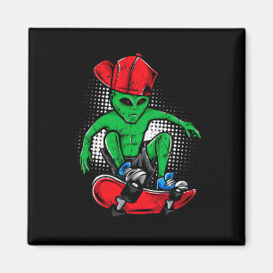 Alien Skateboarder T-Shirt Ufos Anhänger Skateboar Magnet