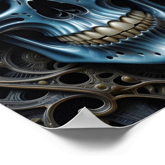 Alien Skull - 005 - Night Vision - Fantasy Art Poster (Ecke)