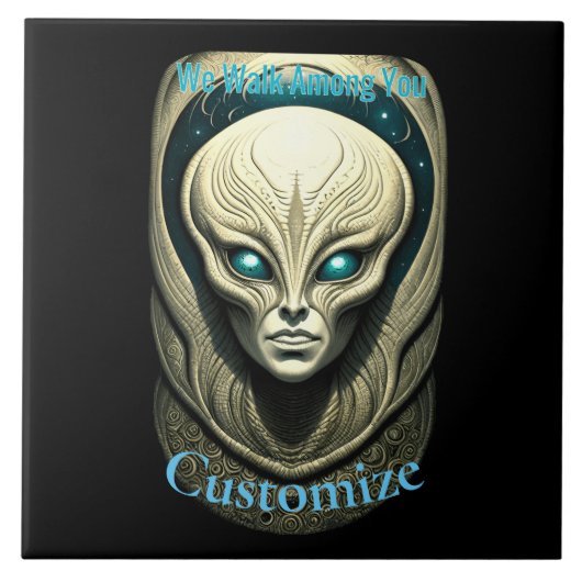 Alien skull Head Thunder_Cove Fliese (Vorderseite)