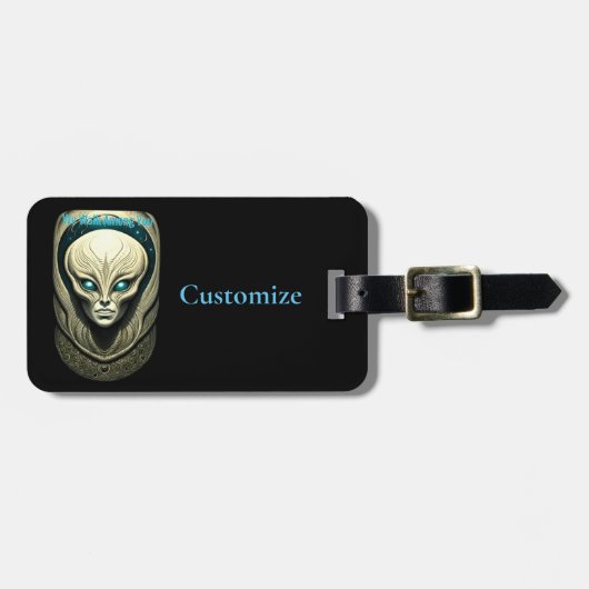 Alien skull Head Thunder_Cove Gepäckanhänger (Vorderseite horizontal)