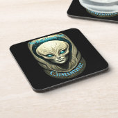 Alien skull Head Thunder_Cove Getränkeuntersetzer (Linke Seite)