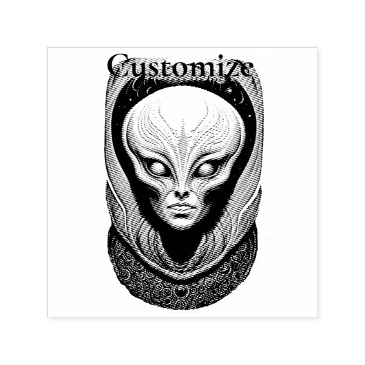 Alien skull Head Thunder_Cove Permastempel (Design)