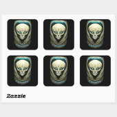 Alien skull Head Thunder_Cove Quadratischer Aufkleber (Blatt)