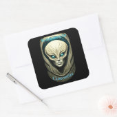 Alien skull Head Thunder_Cove Quadratischer Aufkleber (Umschlag)