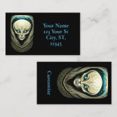 Alien skull Head Thunder_Cove Visitenkarte (Vorne/Hinten)
