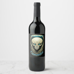 Alien skull Head Thunder_Cove Weinetikett