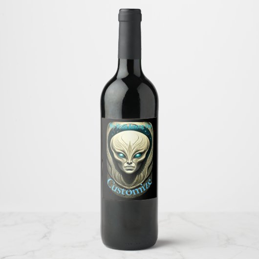 Alien skull Head Thunder_Cove Weinetikett (Vorderseite)