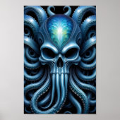 Alien Skull Octopus - 005 - Night V - Fantasy Art Poster (Vorne)