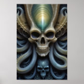 Alien Skull Octopus - 006 - Fantasy Art Poster (Vorne)