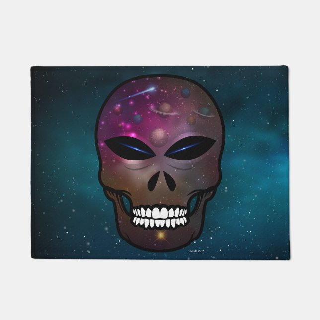 Alien Skull Welcome Mat Fußmatte (Vorderseite)